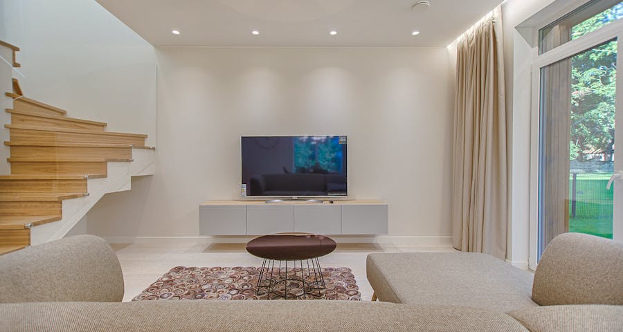 Living Room With Contemporary Furniture